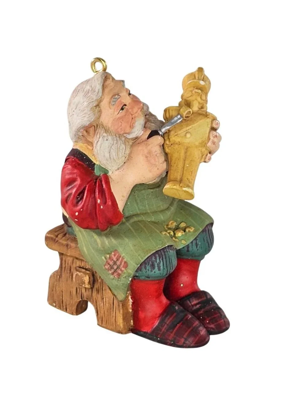 Hallmark Keepsake 2001 Santa Carving Nutcracker Ornament Christmas Decoration